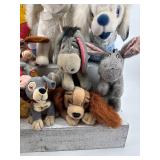Collection of 11 Mixed Disney and Cartoon Character Plush Toys
