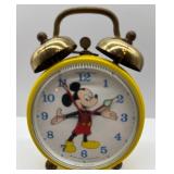 Vintage Mickey Mouse Leather Pouch and West German Alarm Clock