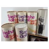 Collection of Sasha Dolls Packaging with Framed Portrait