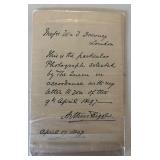 Autographed Photographic Portrait of Queen Victoria by W. & D. Downey