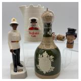 Collection of Ceramic Beefeater Gin Jug and Royal Doulton Figurines
