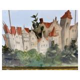 Vintage Diorama with Miniature Sculpted Figures in Glass Display