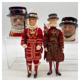 Collection of Beefeater Figurines and Royal Doulton Character Jugs