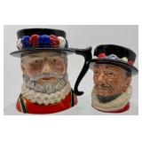 Collection of Beefeater Figurines and Royal Doulton Character Jugs