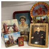 Collection of British Royalty and Landmarks Decorative Tins