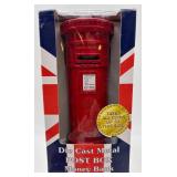 Set of London Themed Die Cast Models with Post Box, Guardsman, and Buses