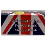 Set of London Themed Die Cast Models with Post Box, Guardsman, and Buses