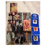 Collection of Vintage Memorabilia Including Plates, Photos, and Souvenirs