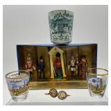 Collection of Vintage Memorabilia Including Plates, Photos, and Souvenirs