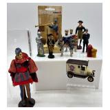 Collection of Antique and Vintage Miniature Figurines and Toy Vehicles