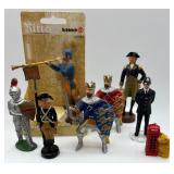 Collection of Antique and Vintage Miniature Figurines and Toy Vehicles