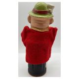 Vintage German Beer Drinker Automaton with Felt Clothing