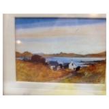 Set of 3 Framed Artworks - Landscape and Winter Scenes