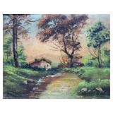 Set of 3 Framed Artworks - Landscape and Winter Scenes