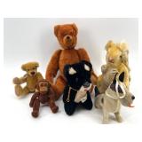 Collection of Vintage Plush Toys - Bears, Monkey, Dog, Rabbit