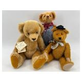 Set of 3 Artisan Mohair Teddy Bears including Sonneberg, Beana Bears and Ozarkyn Cabin Crazy