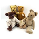 Vintage Collection of 4 Jointed Teddy Bears