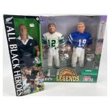 Starting Lineup Football Legends Figures - Joe Namath and Johnny Unitas with All Black Heroes Christian Cullen