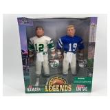 Starting Lineup Football Legends Figures - Joe Namath and Johnny Unitas with All Black Heroes Christian Cullen
