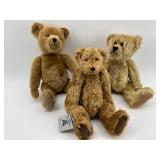 Set of 3 Handcrafted Mohair Teddy Bears including Deb Bistodeau