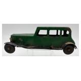 Vintage Coca-Cola Serving Tray and Green Tin Toy Car