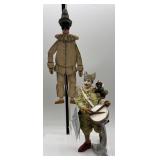 Harlequin Puppet and Mardi Gras Clown Figurine Set