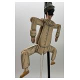 Harlequin Puppet and Mardi Gras Clown Figurine Set