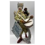 Harlequin Puppet and Mardi Gras Clown Figurine Set
