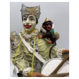 Harlequin Puppet and Mardi Gras Clown Figurine Set