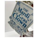 Harlequin Puppet and Mardi Gras Clown Figurine Set