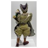 Harlequin Puppet and Mardi Gras Clown Figurine Set