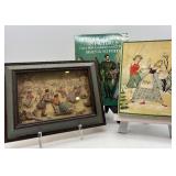 Anton Pieck Framed Artwork and Historic Costume Book Collection
