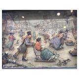 Anton Pieck Framed Artwork and Historic Costume Book Collection