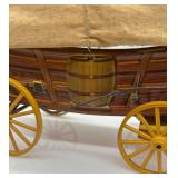 Vintage Tin Litho Covered Wagon Toy with Horses