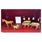 Vintage Farm Toy Set with Barn, Animals, Wagons, and Figures