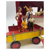 Vintage Farm Toy Set with Barn, Animals, Wagons, and Figures