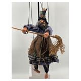 Handcrafted Kitchen Witch Marionette with Broom