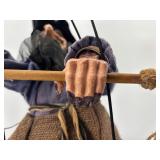 Handcrafted Kitchen Witch Marionette with Broom