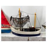 Collection of 13 Handcrafted Model Boats and Ships with Unique Designs