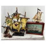 Collection of 13 Handcrafted Model Boats and Ships with Unique Designs