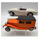 Set of 2 Vintage Model Cars - Classic Convertible and Antique Sedan