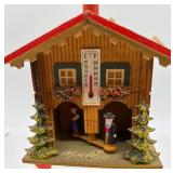 Vintage German Weather House and Porcelain Sheep Figurines