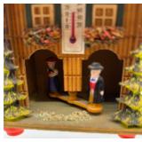 Vintage German Weather House and Porcelain Sheep Figurines