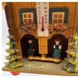 Vintage German Weather House and Porcelain Sheep Figurines