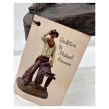 Michael Garman Cowboy Sculpture Signed and Dated 1989