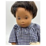 Vintage Sasha Baby Collectible Doll with Red Tights and Gingham Top