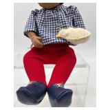 Vintage Sasha Baby Collectible Doll with Red Tights and Gingham Top