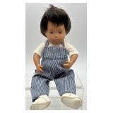 Adorable Sasha Baby Doll in Blue Striped Overalls