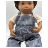 Adorable Sasha Baby Doll in Blue Striped Overalls