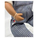 Adorable Sasha Baby Doll in Blue Striped Overalls